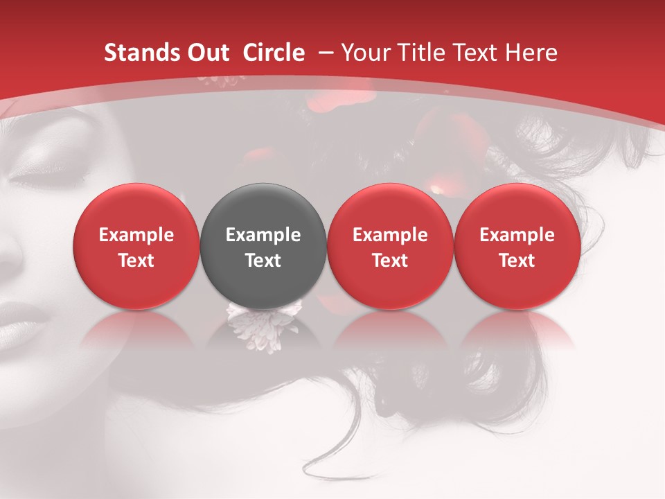 A Woman With Flowers In Her Hair And A Red Background PowerPoint Template