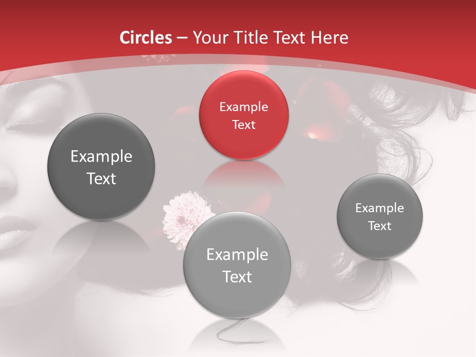 A Woman With Flowers In Her Hair And A Red Background PowerPoint Template