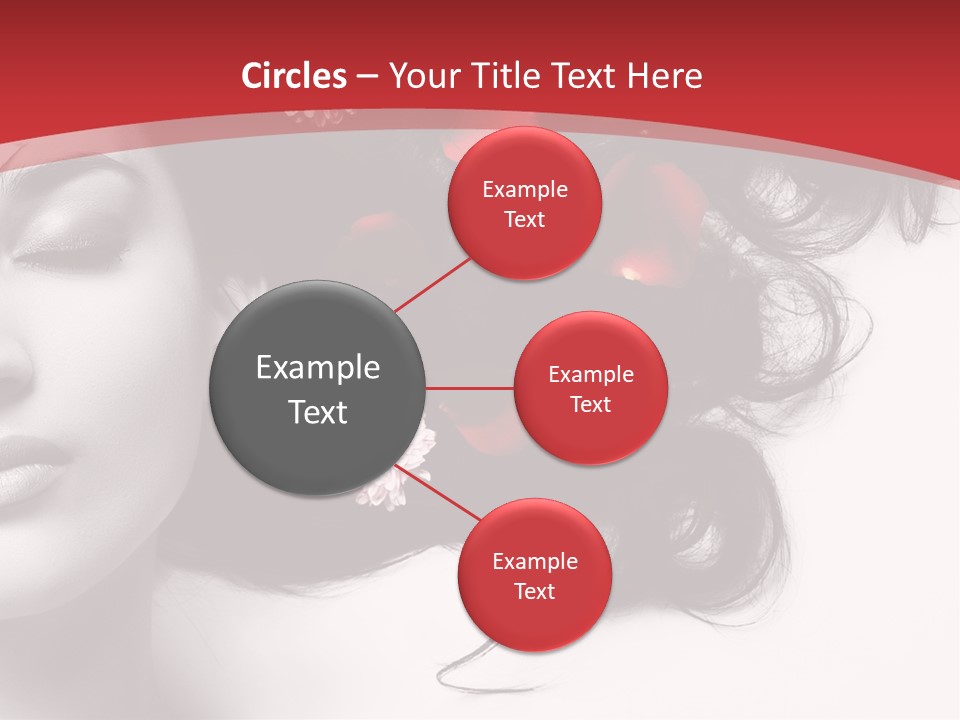 A Woman With Flowers In Her Hair And A Red Background PowerPoint Template