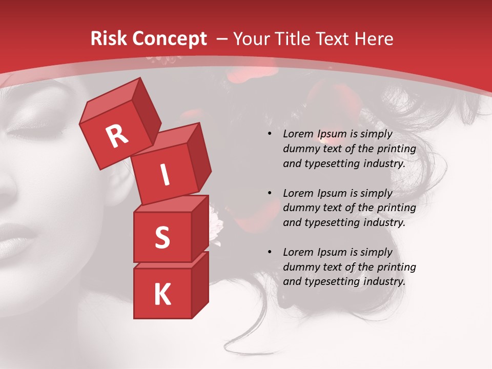 A Woman With Flowers In Her Hair And A Red Background PowerPoint Template