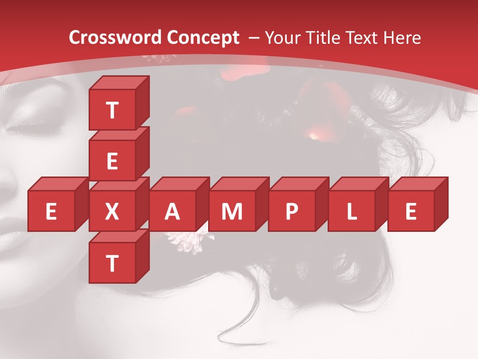 A Woman With Flowers In Her Hair And A Red Background PowerPoint Template