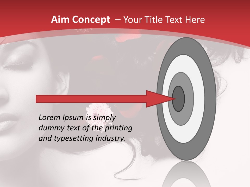 A Woman With Flowers In Her Hair And A Red Background PowerPoint Template
