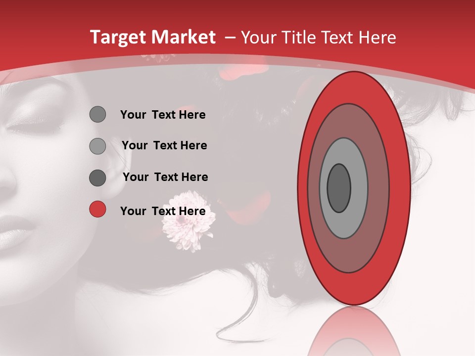 A Woman With Flowers In Her Hair And A Red Background PowerPoint Template