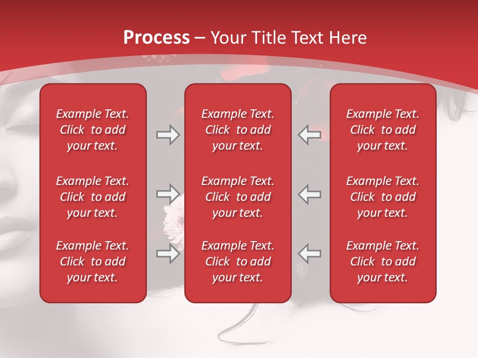 A Woman With Flowers In Her Hair And A Red Background PowerPoint Template