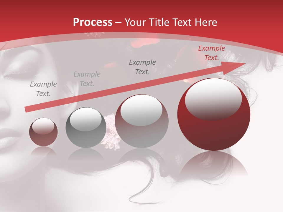 A Woman With Flowers In Her Hair And A Red Background PowerPoint Template