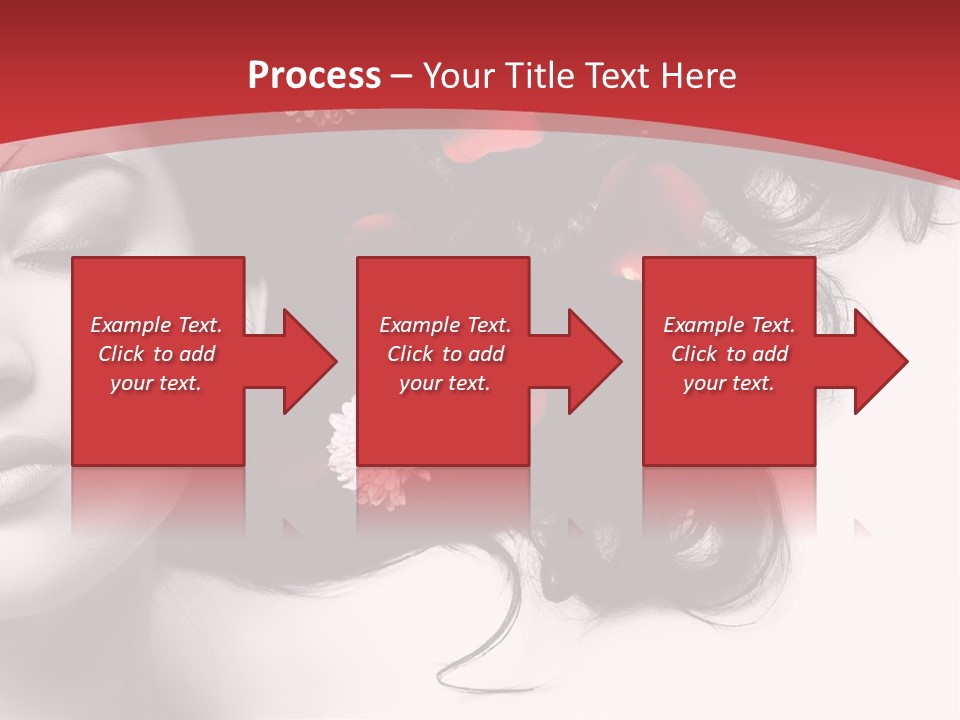 A Woman With Flowers In Her Hair And A Red Background PowerPoint Template
