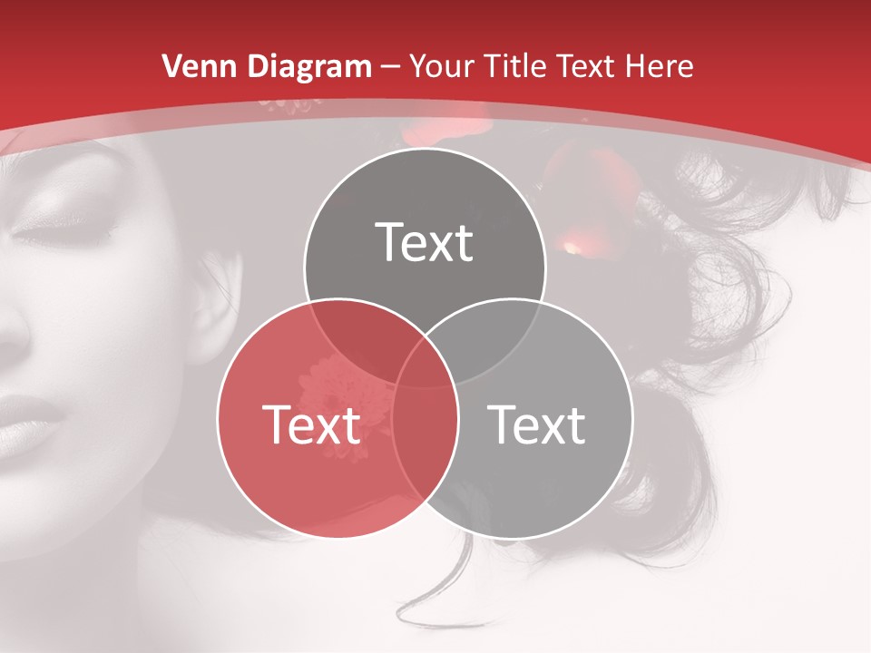 A Woman With Flowers In Her Hair And A Red Background PowerPoint Template