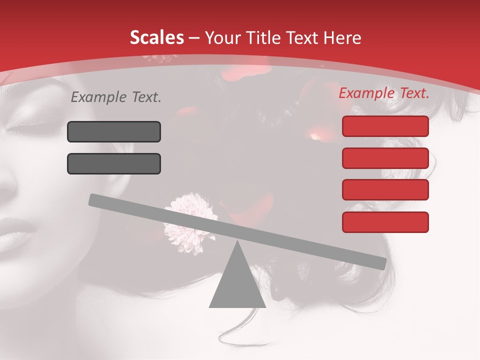 A Woman With Flowers In Her Hair And A Red Background PowerPoint Template