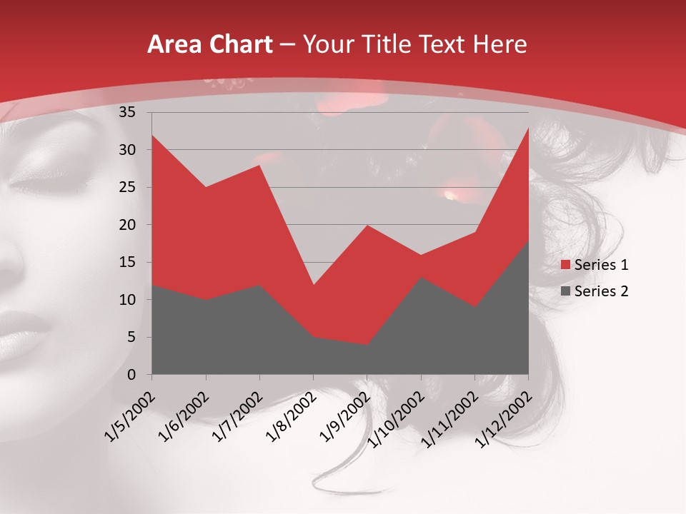 A Woman With Flowers In Her Hair And A Red Background PowerPoint Template