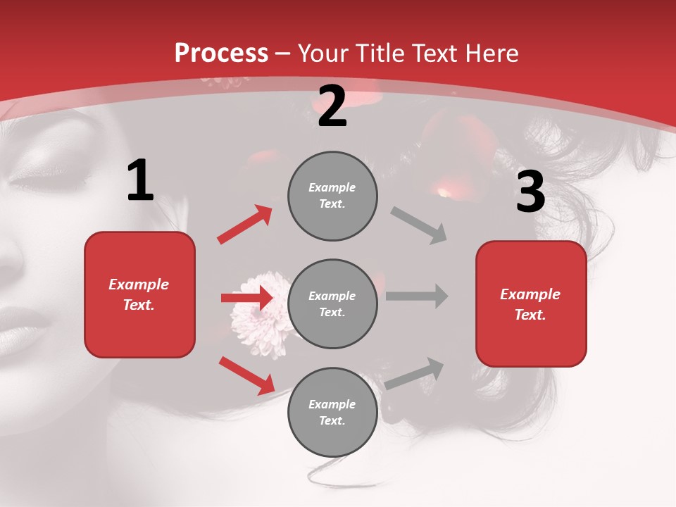 A Woman With Flowers In Her Hair And A Red Background PowerPoint Template