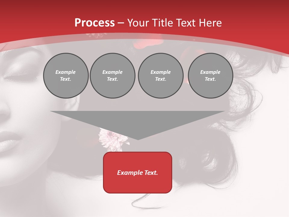 A Woman With Flowers In Her Hair And A Red Background PowerPoint Template