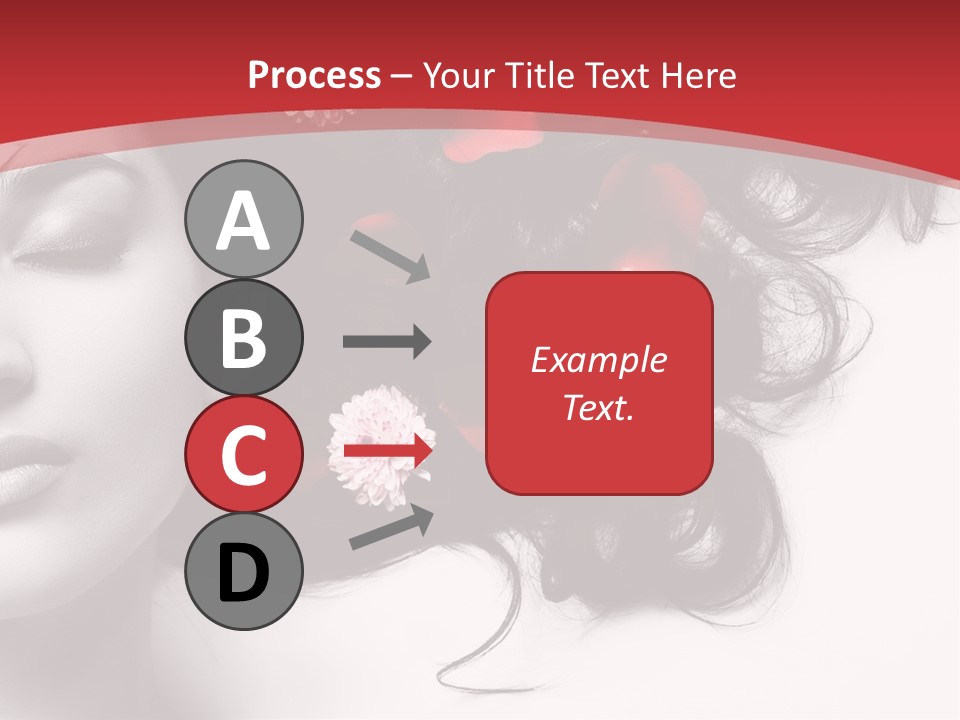 A Woman With Flowers In Her Hair And A Red Background PowerPoint Template