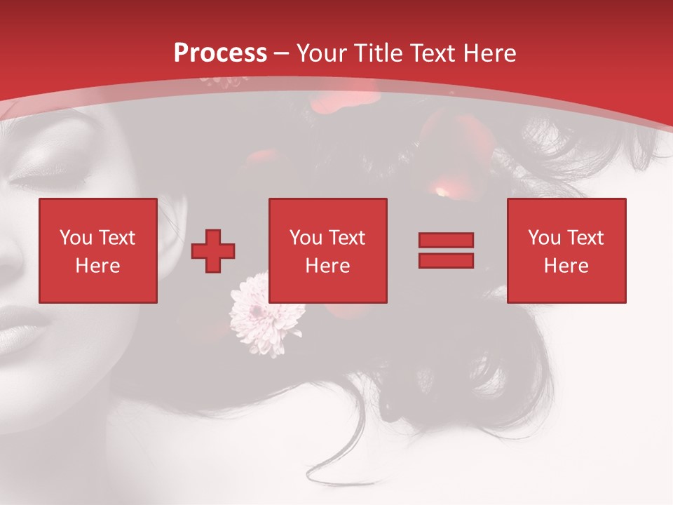 A Woman With Flowers In Her Hair And A Red Background PowerPoint Template
