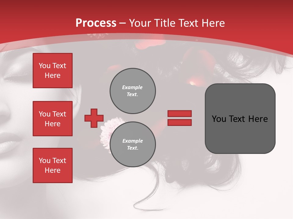 A Woman With Flowers In Her Hair And A Red Background PowerPoint Template
