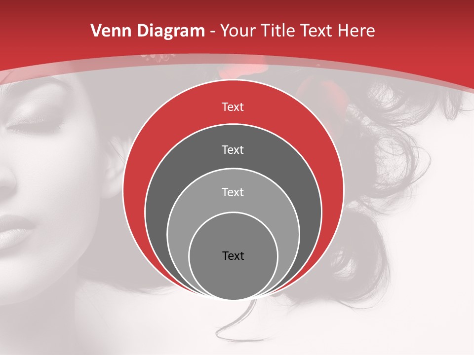 A Woman With Flowers In Her Hair And A Red Background PowerPoint Template