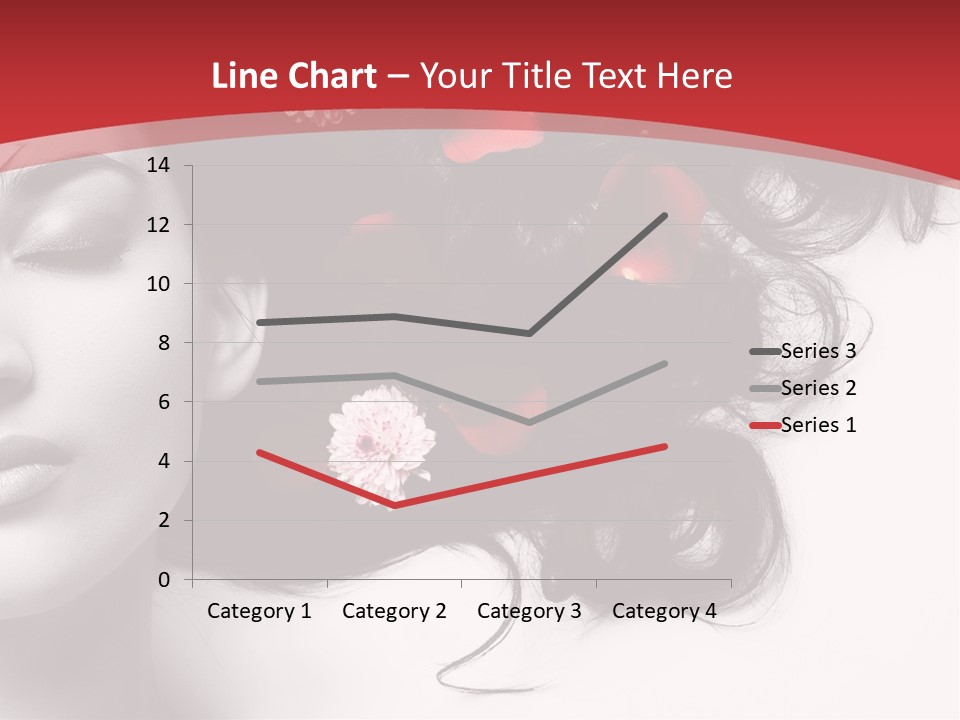 A Woman With Flowers In Her Hair And A Red Background PowerPoint Template