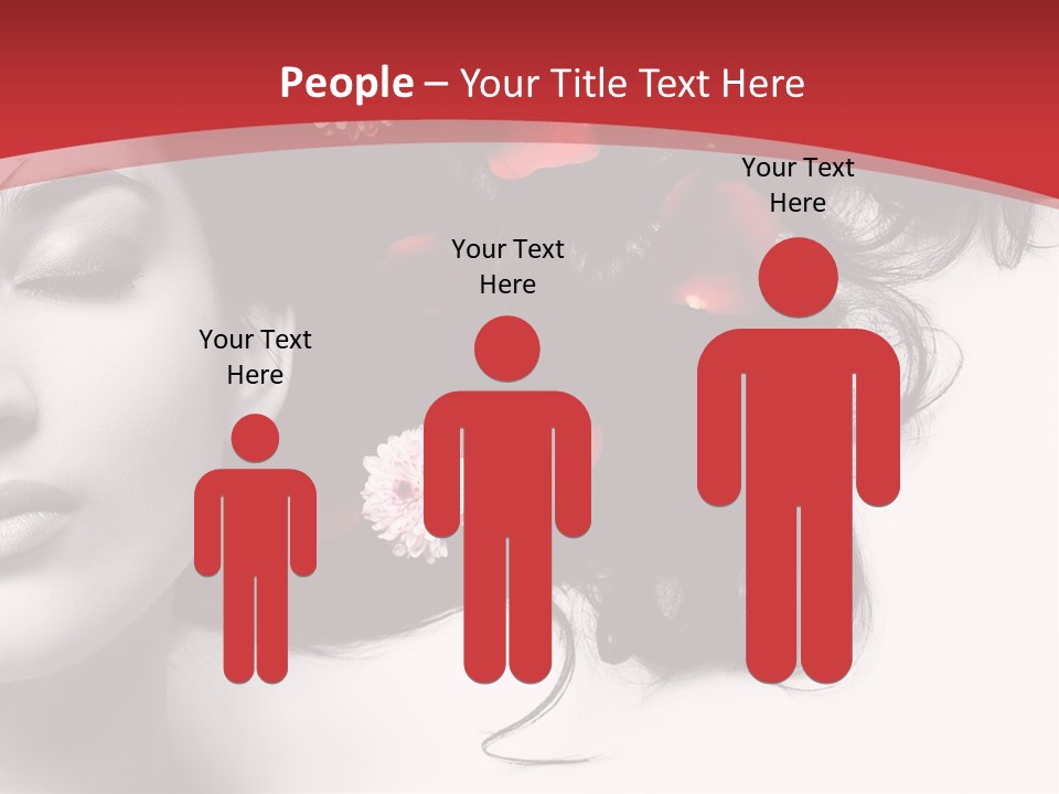 A Woman With Flowers In Her Hair And A Red Background PowerPoint Template