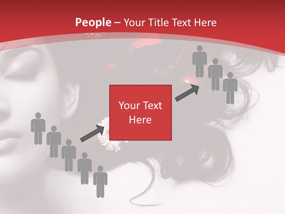 A Woman With Flowers In Her Hair And A Red Background PowerPoint Template
