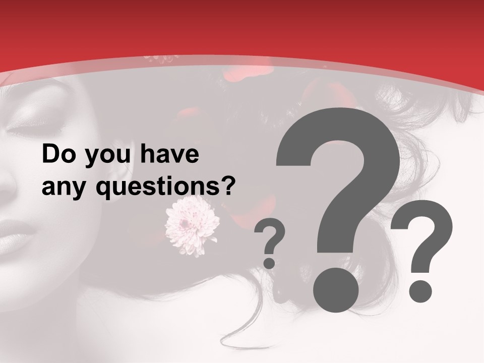 A Woman With Flowers In Her Hair And A Red Background PowerPoint Template