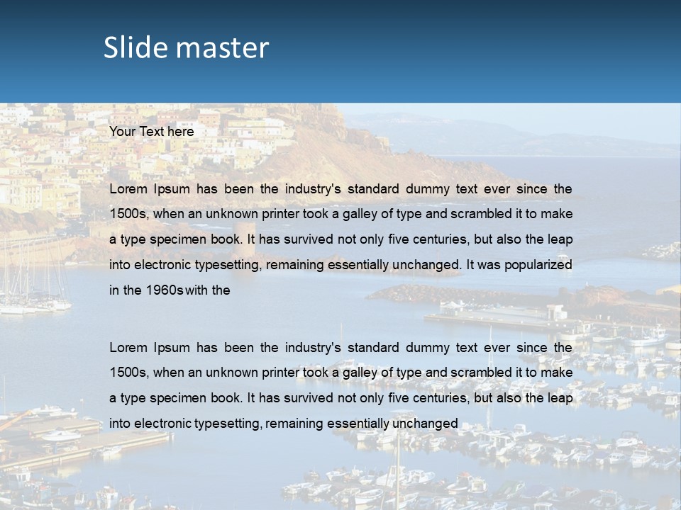 Sea Sardegna Harbour PowerPoint Template