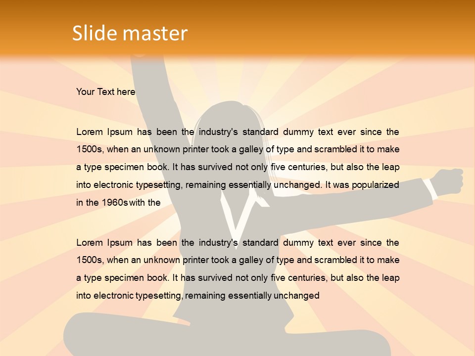 Businesswoman Rays Fist PowerPoint Template