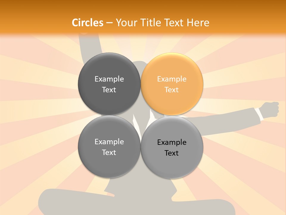 Businesswoman Rays Fist PowerPoint Template