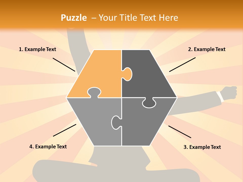 Businesswoman Rays Fist PowerPoint Template