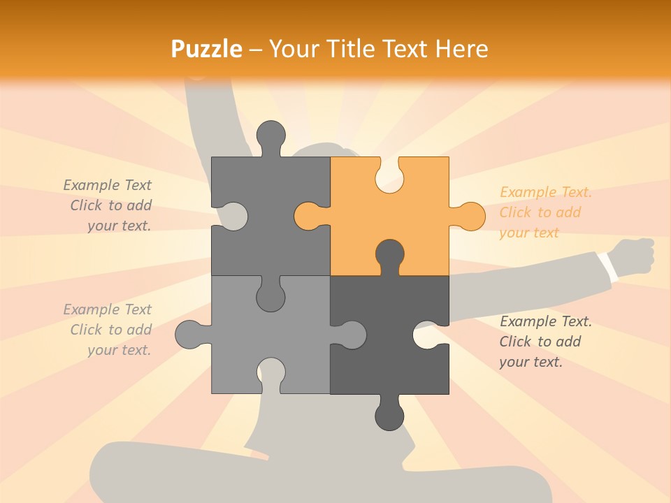 Businesswoman Rays Fist PowerPoint Template