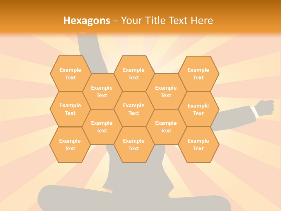 Businesswoman Rays Fist PowerPoint Template