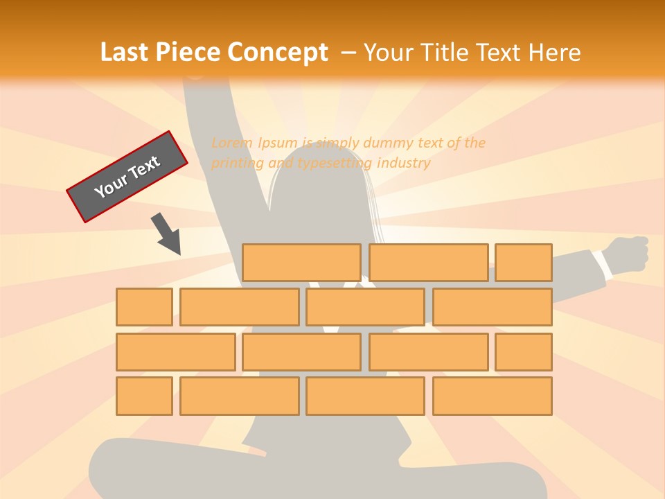 Businesswoman Rays Fist PowerPoint Template