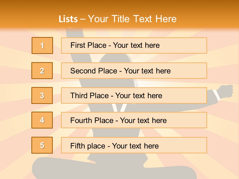 Businesswoman Rays Fist PowerPoint Template