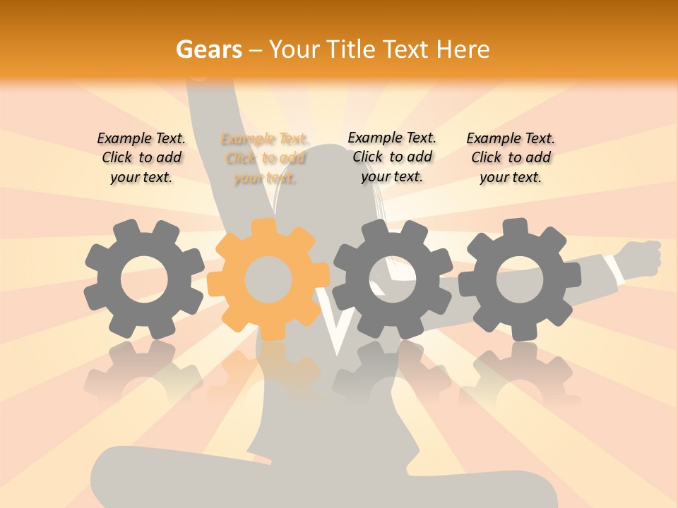 Businesswoman Rays Fist PowerPoint Template