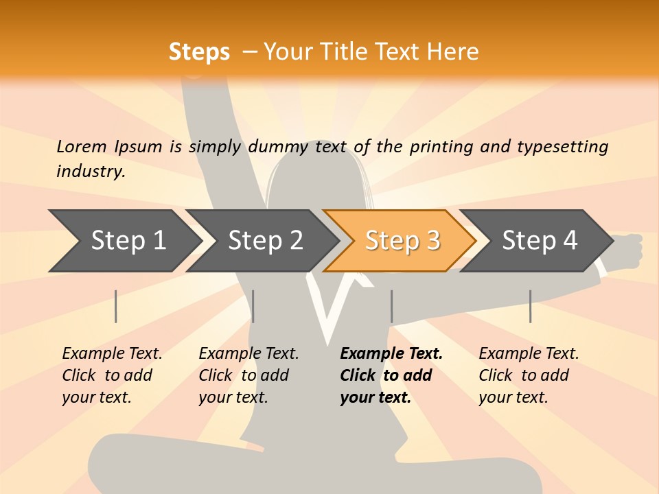 Businesswoman Rays Fist PowerPoint Template