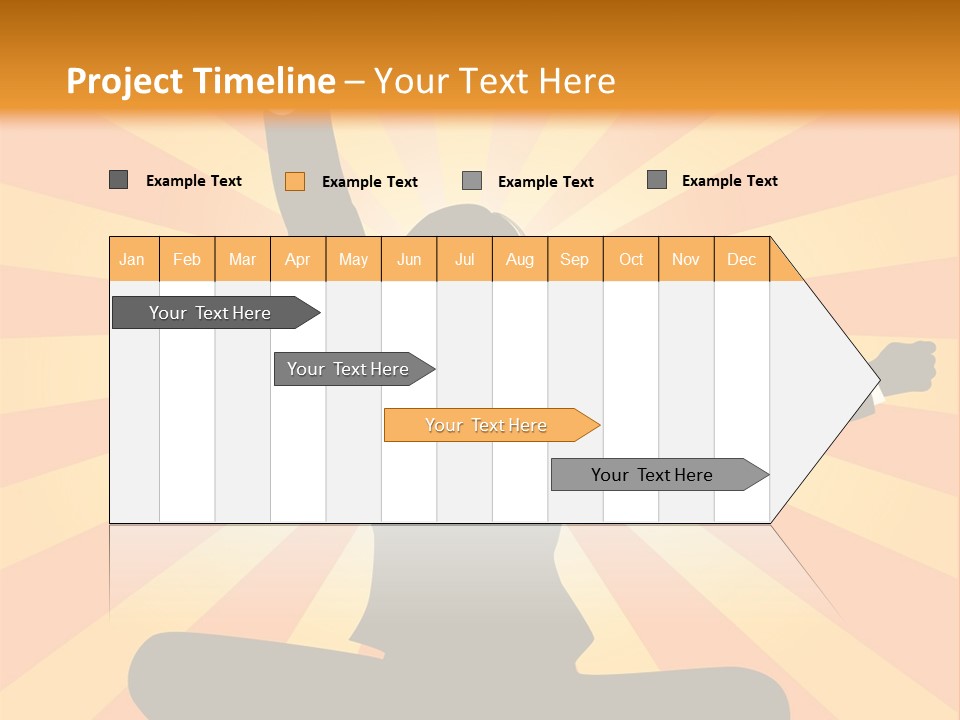 Businesswoman Rays Fist PowerPoint Template