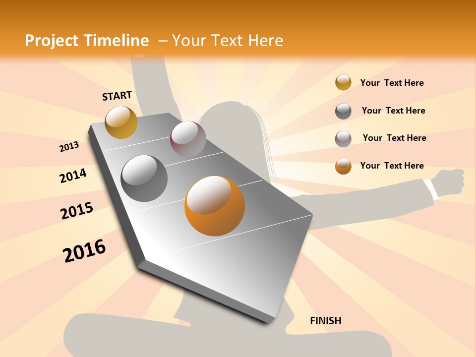 Businesswoman Rays Fist PowerPoint Template