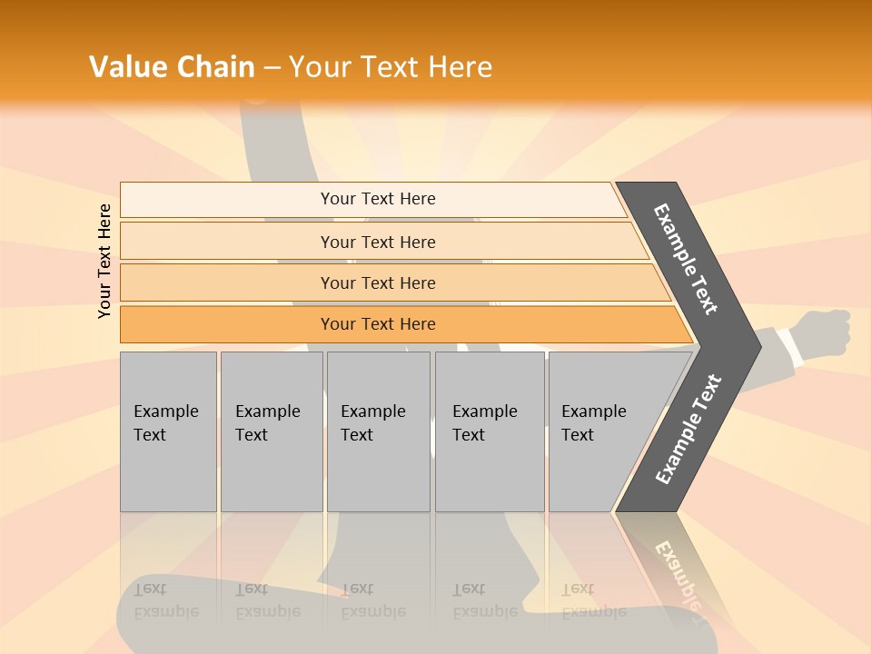 Businesswoman Rays Fist PowerPoint Template