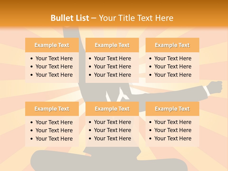 Businesswoman Rays Fist PowerPoint Template