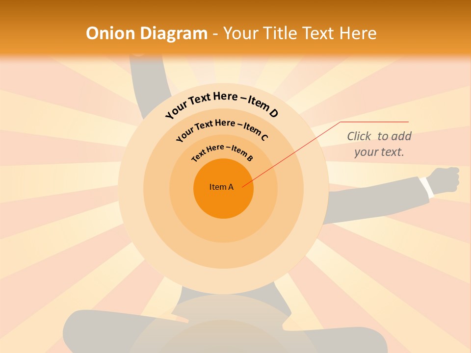 Businesswoman Rays Fist PowerPoint Template