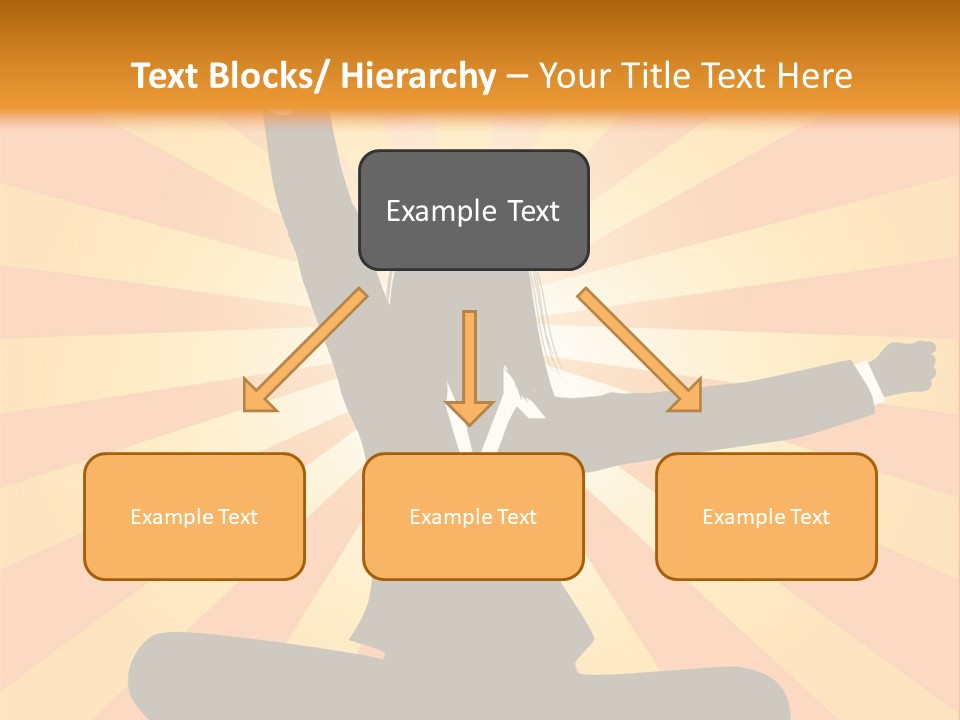 Businesswoman Rays Fist PowerPoint Template