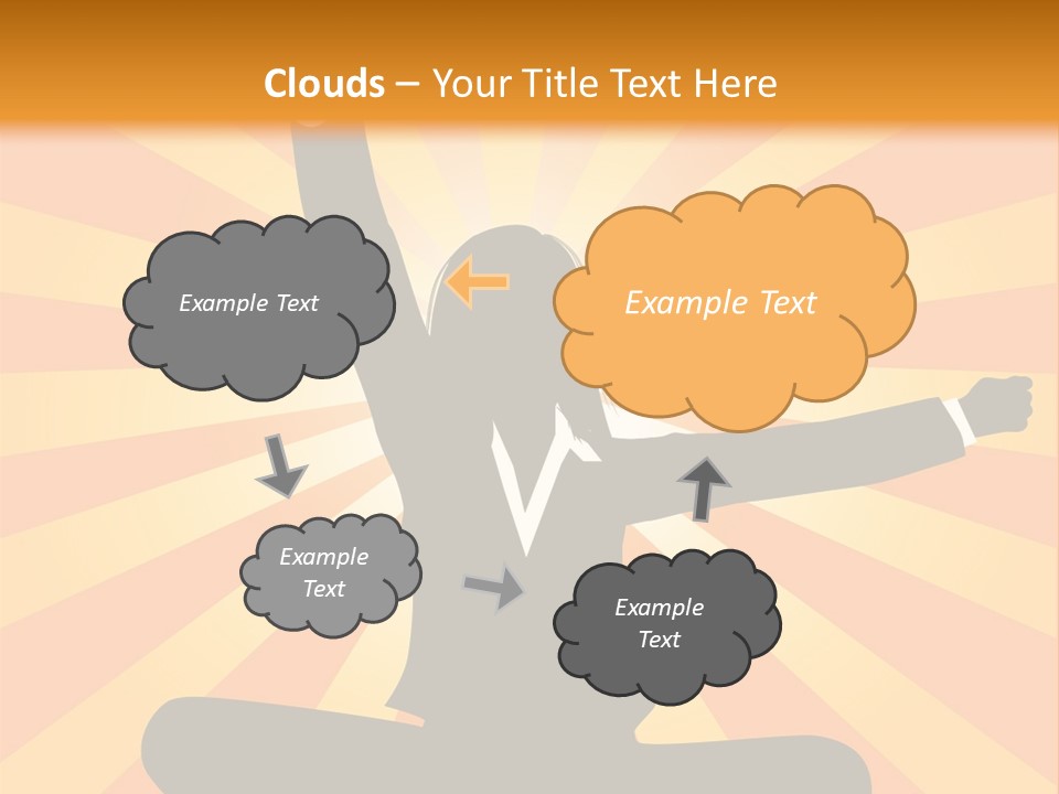 Businesswoman Rays Fist PowerPoint Template