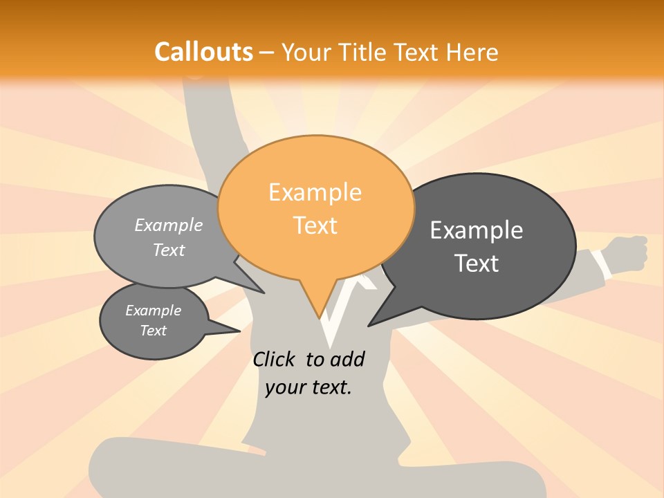 Businesswoman Rays Fist PowerPoint Template