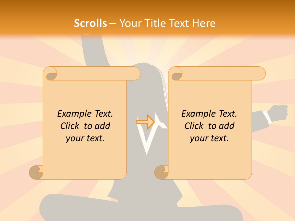 Businesswoman Rays Fist PowerPoint Template