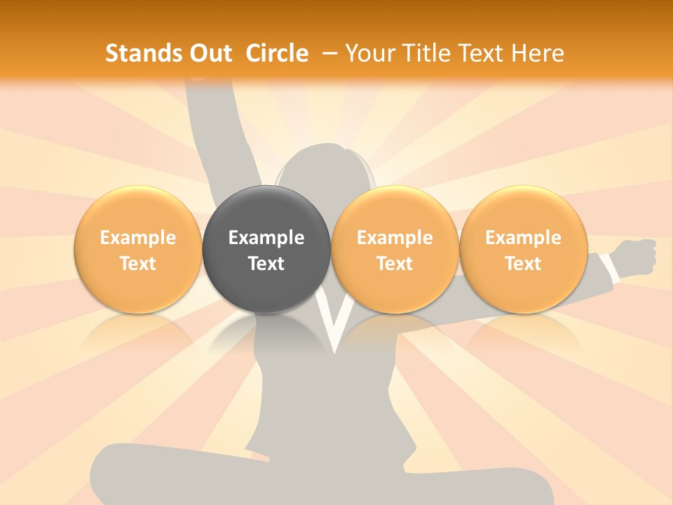 Businesswoman Rays Fist PowerPoint Template