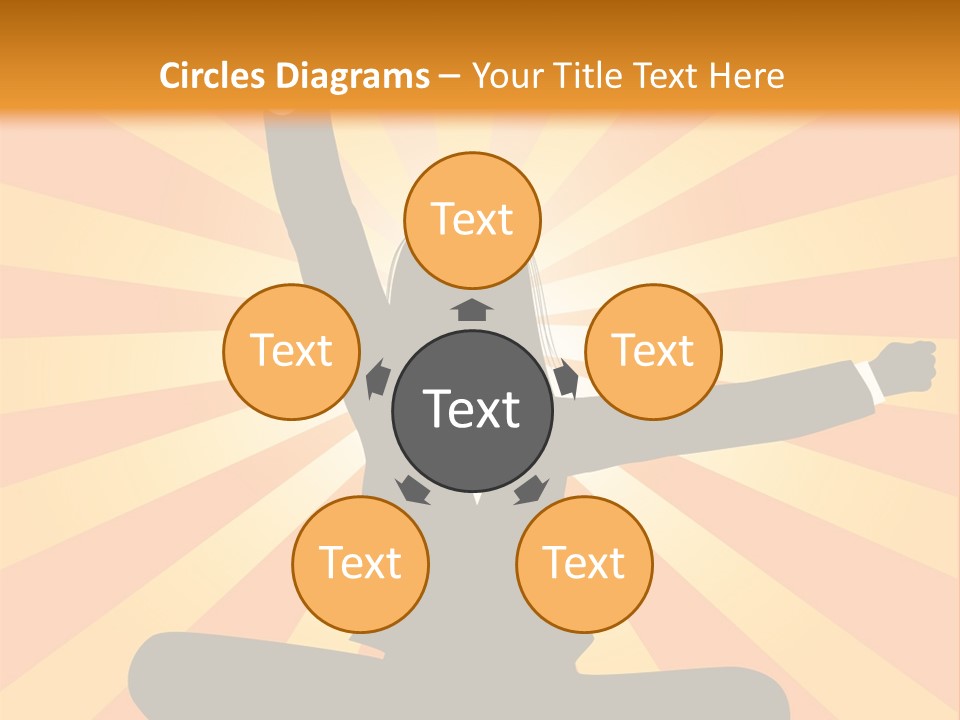 Businesswoman Rays Fist PowerPoint Template