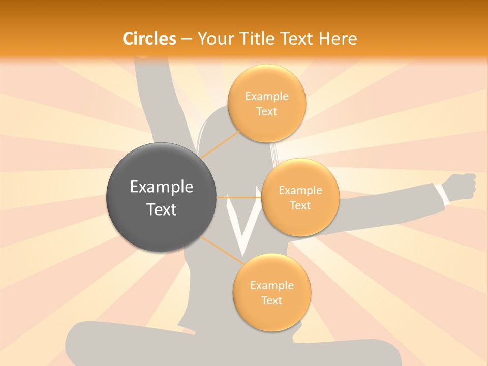 Businesswoman Rays Fist PowerPoint Template