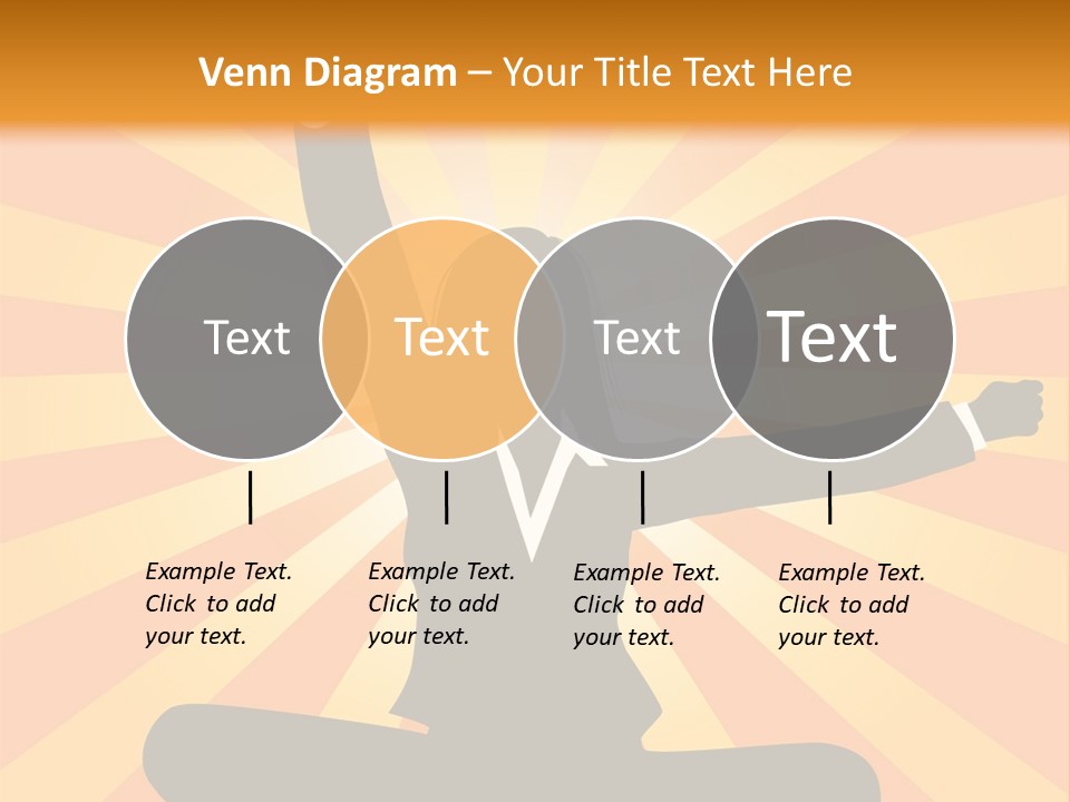 Businesswoman Rays Fist PowerPoint Template
