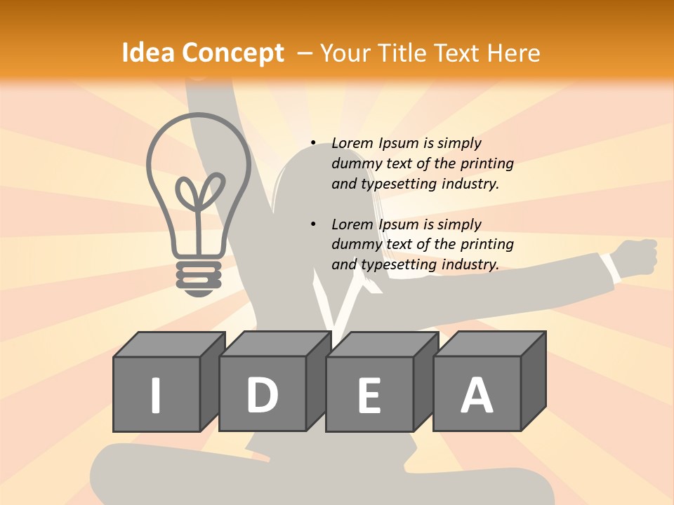 Businesswoman Rays Fist PowerPoint Template