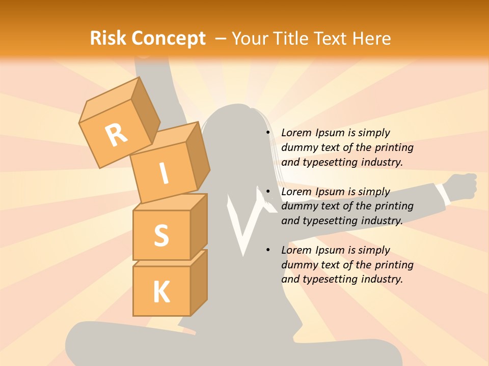 Businesswoman Rays Fist PowerPoint Template