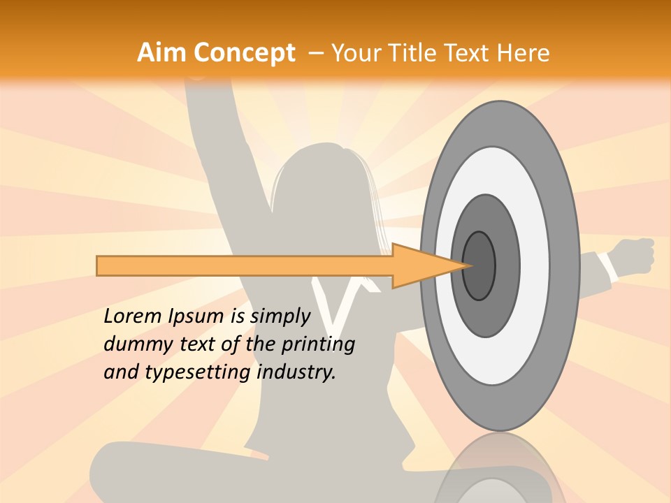 Businesswoman Rays Fist PowerPoint Template