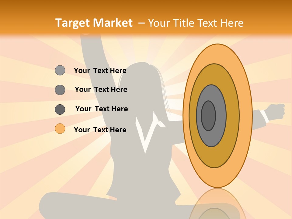 Businesswoman Rays Fist PowerPoint Template